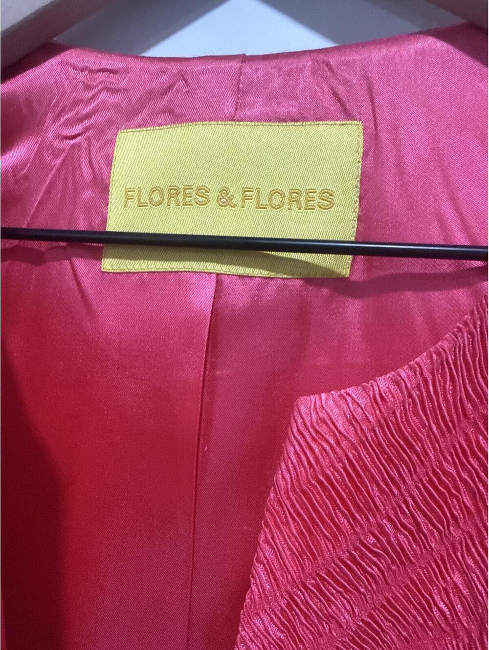 Flores & Flores Vibrant Pink 100% Silk Blazer Jacket, Size 16 - Picture 2 of 4